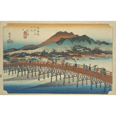東海道五十三次之内 京師 三條大橋 - 歌川広重 - 日本画 - 名画