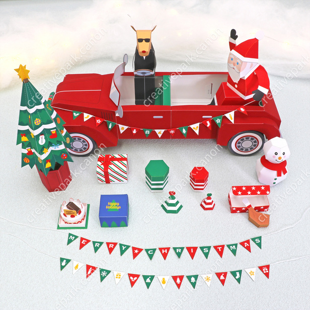 陽気なサンタのクリスマスカー - 動くおもちゃ / しかけおもちゃ