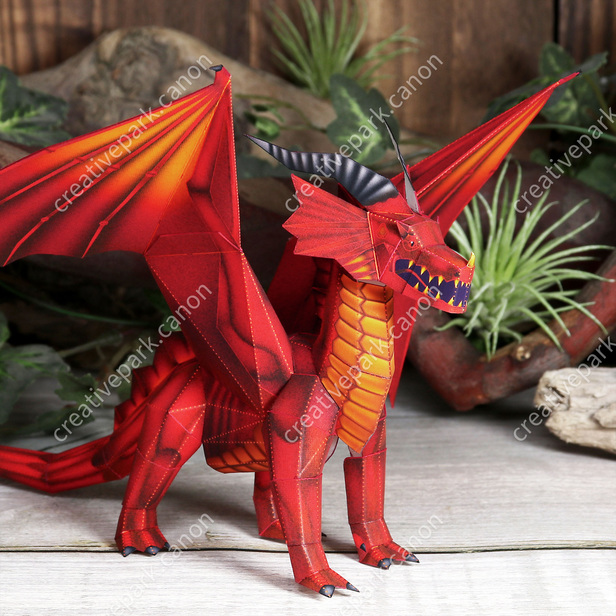 Red Dragon - Mythical Creatures - Animals - Paper Craft - Canon Creative  Park