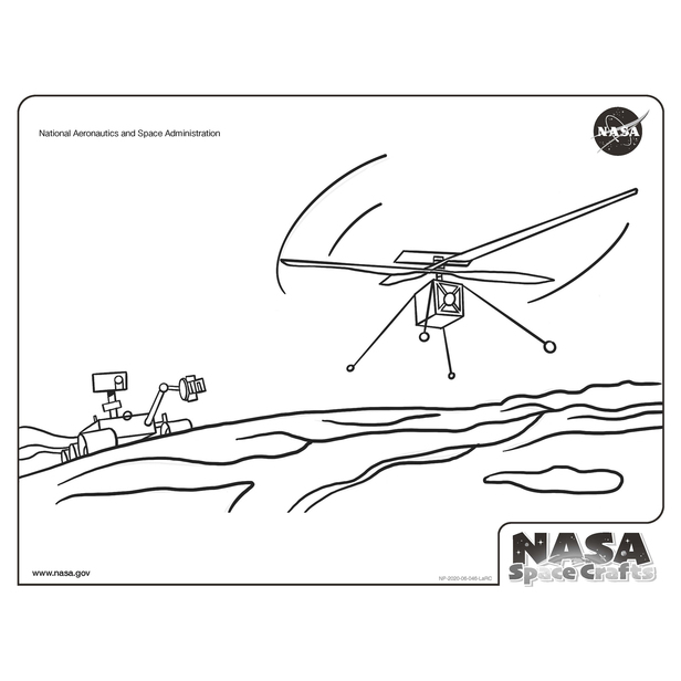 火星探査車とヘリコプター ぬりえ Nasa 企業 団体コラボ ペーパークラフト Canon Creative Park