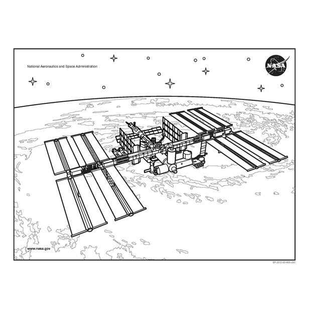 International Space Station Coloring Sheet - NASA - Collaboration - Paper  Craft - Canon Creative Park