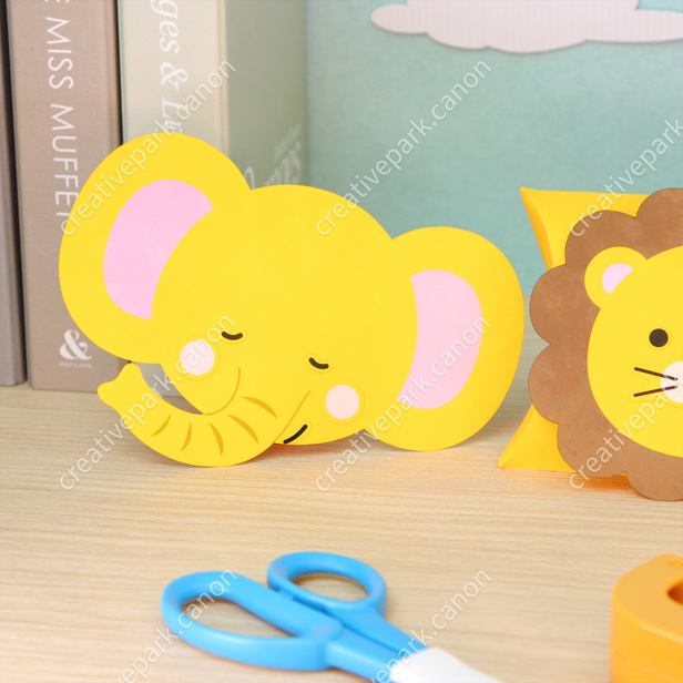 Gift Box (Animal / Pillow Type / Yellow) - Play - Educational - Paper Craft  - Canon Creative Park