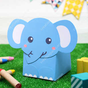 アニマルボックス（サファリ/ゾウ）,知育,ペーパークラフト,かんたん動物園,コレクション,プレゼント,ペーパークラフト,自分らしく,あそぶ,動物,マットフォト,レベル：初心者,サイズ感:ソフトボール,かわいい,知育,かんたん,こども向け,親子向け,家族で作る,簡単にできる,楽しい,Copyright©Canon