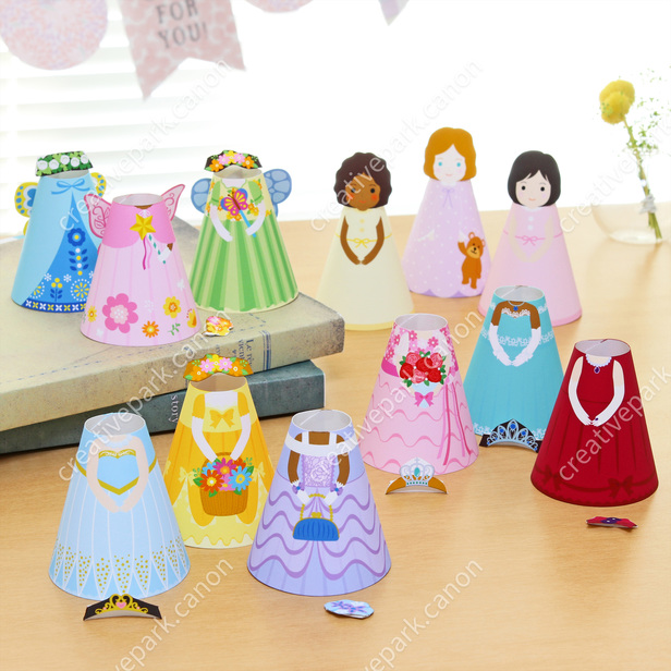 着せ替え人形 プリンセスと妖精 かんたんシリーズ おもちゃ ペーパークラフト Canon Creative Park