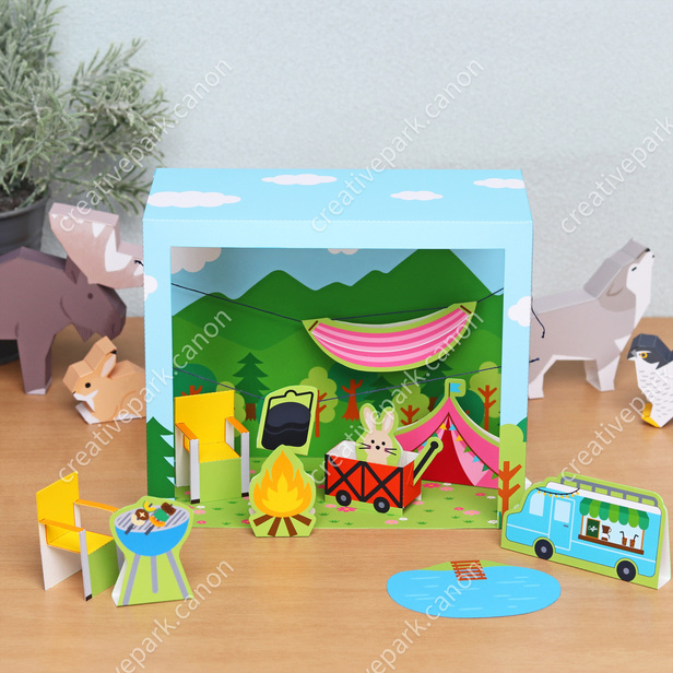 Diorama of the miniature garden (Camp) - Play - Educational
