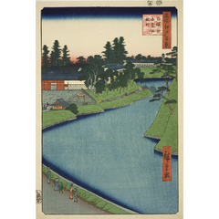 名所江戸百景 外桜田弁慶堀糀町 - 歌川広重 - 日本画 - 名画 名所江戸百景 外桜田弁慶堀糀町 - 歌川広重 - 日本画 - 名画