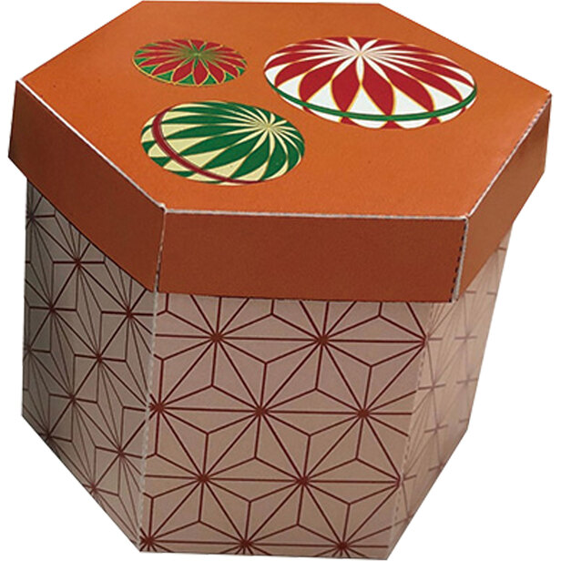 六角箱 赤 - おもちゃ - 企業・団体コラボ - ペーパークラフト