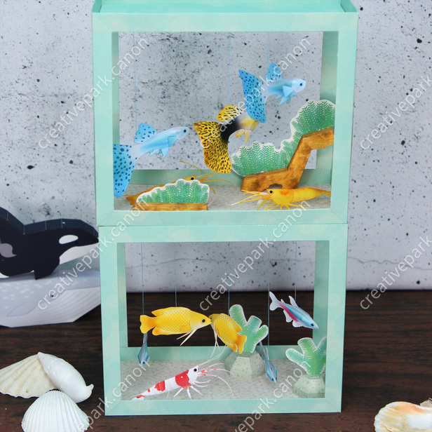 ネオンテトラ（淡水魚） - 水族館シリーズ - 動物 - ペーパークラフト