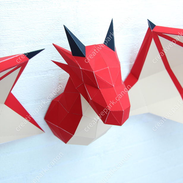 Big Dragon Papercraft Kit Red Paper Dragon Head Wall -  Canada