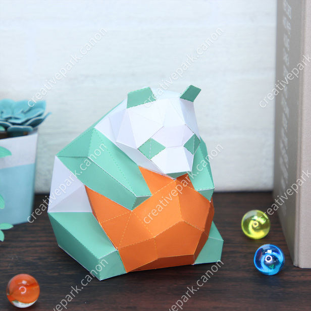 Polygon (Panda / Green) - Beginner Series - Animals - Paper Craft - Canon  Creative Park
