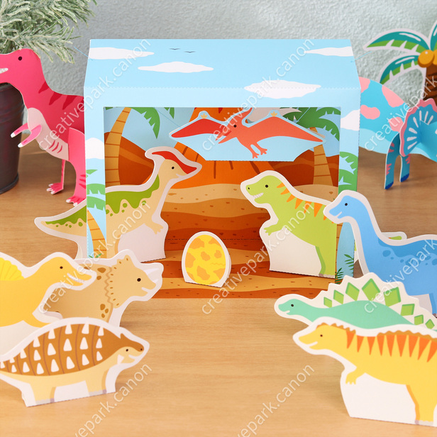 Diorama of the miniature garden (Dinosaurs) - Play - Educational - Paper  Craft - Canon Creative Park