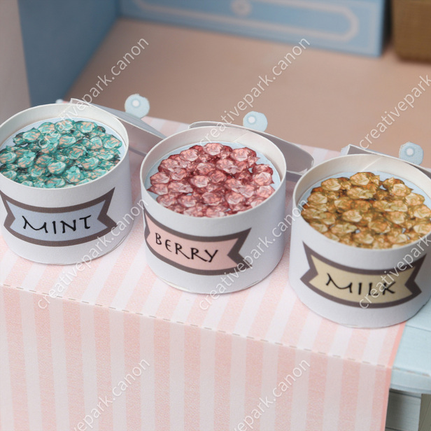 ミニチュアピンクのチョコレート屋さんエコクラフト・ハンドメイド・雑貨