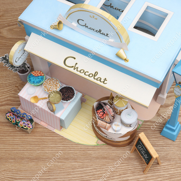 ミニチュアピンクのチョコレート屋さんエコクラフト・ハンドメイド・雑貨