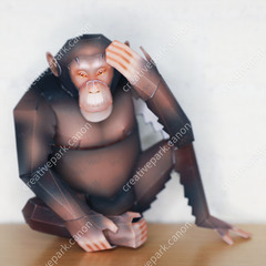 チンパンジー (オス, 座り) - アフリカ - リアルクラフト/動物