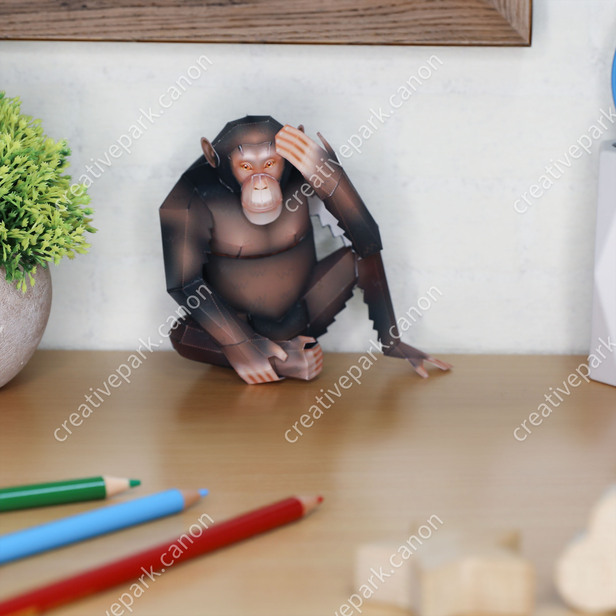 チンパンジー (オス, 座り) - アフリカ - リアルクラフト/動物