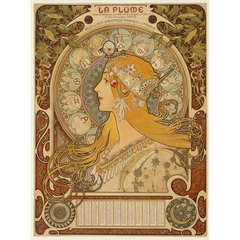 ゾディアック（「ラプルーム」） - ミュシャ - 西洋画 - 名画