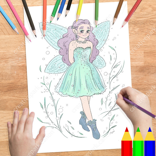 ぐるぐるアート　妖精の森　夏のこもれび　ボールペン画　アナログイラスト　て書き ぐるぐるアート 妖精の森 夏のこもれび ボールペン画 アナログ