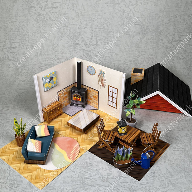 Maison miniature (style scandinave) - Monde miniature - Jouets - Créations  en papier - Canon Creative Park