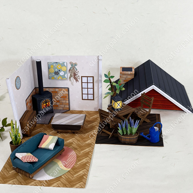 Maison miniature (style scandinave) - Monde miniature - Jouets - Créations  en papier - Canon Creative Park