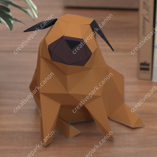 Polygon (Pug / Apricot) - Beginner Series - Animals - Paper Craft - Canon  Creative Park