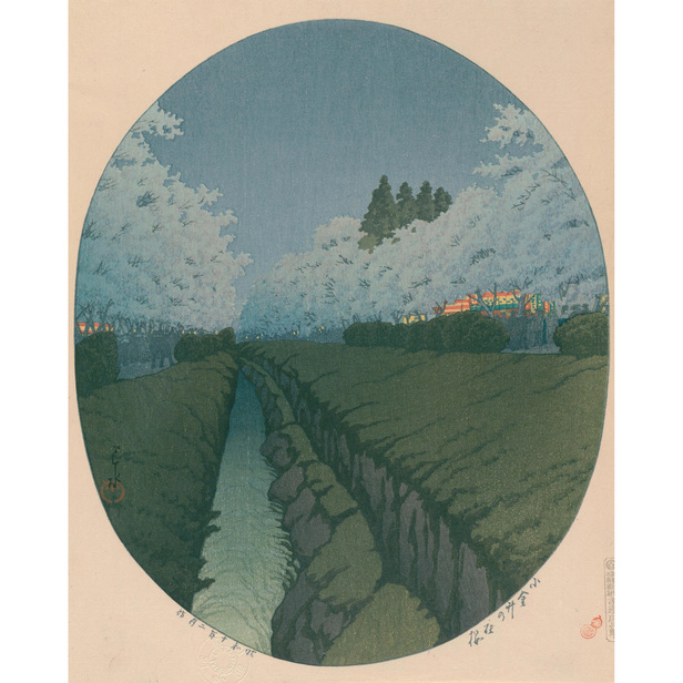 原色版　世界の名画　5～8 小金井の夜桜 - 川瀬巴水 - 日本画 - 名画 - Canon Creative Park