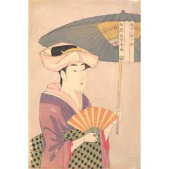 木版画　女性の美しさ 和傘 木版画 女性の美しさ 和傘 Suzuki_Harunobu_-