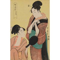 日本画 女性の肖像 版画　歌麿 日本画 女性の肖像 版画 歌麿