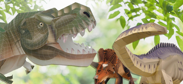 Dinossauro T-Rex em papel 3d